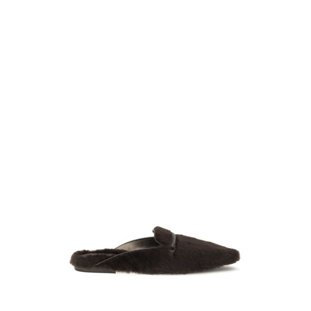 Brunello Cucinelli Women Shearling Ballerinas With Precious Bar